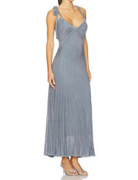 Zimmermann - Cascadian Metallic Halter Midi Dress