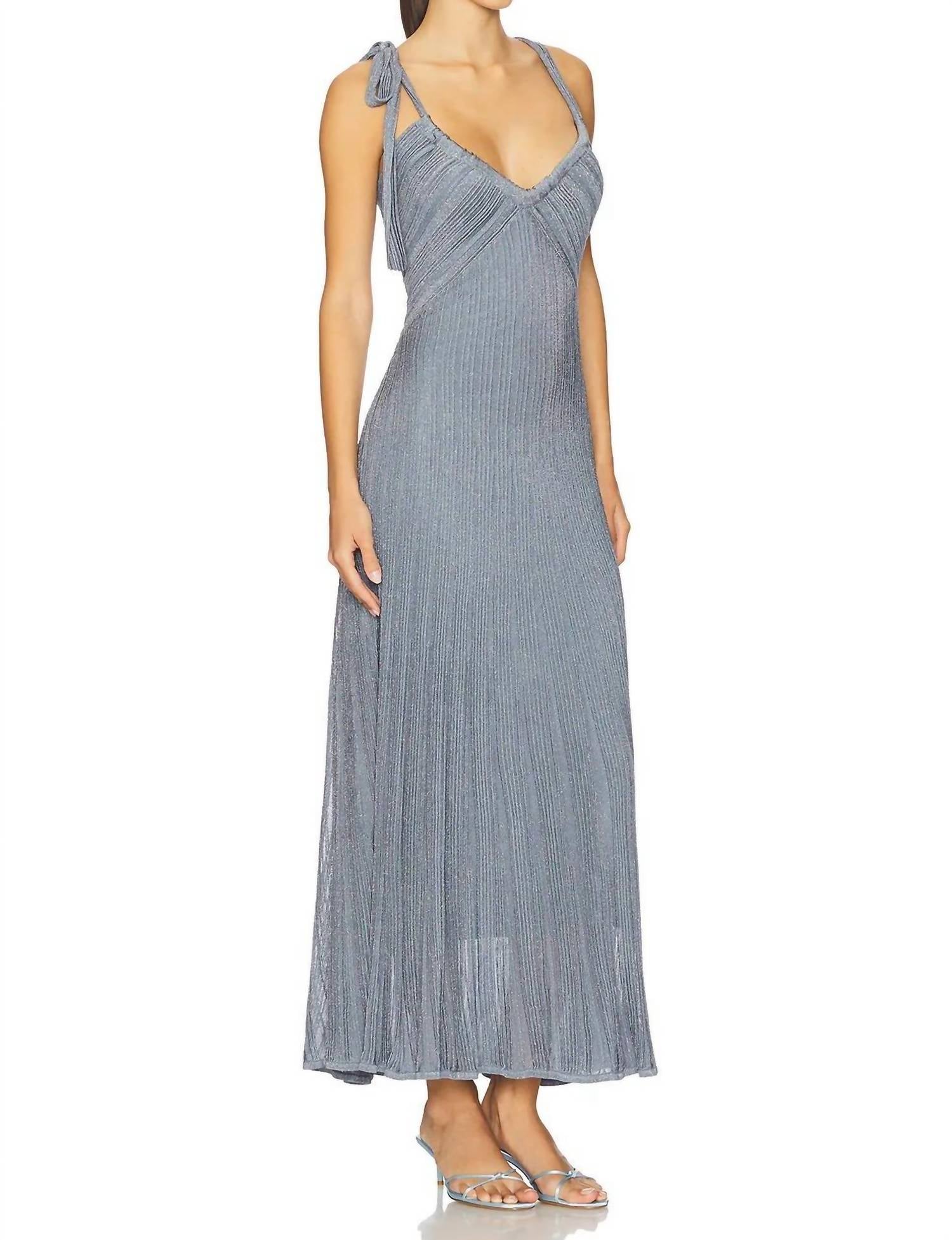 Zimmermann - Cascadian Metallic Halter Midi Dress