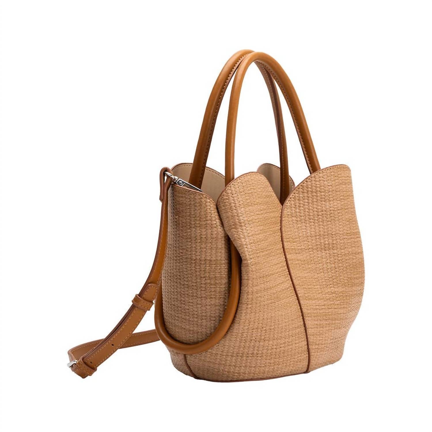 Melie Bianco - Women's Tulip Raffia Embossed Recycled Top Handle Bag
