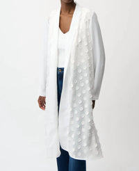 Joseph Ribkoff - Women's 3d Polka Dots Open Front Long Cardigan