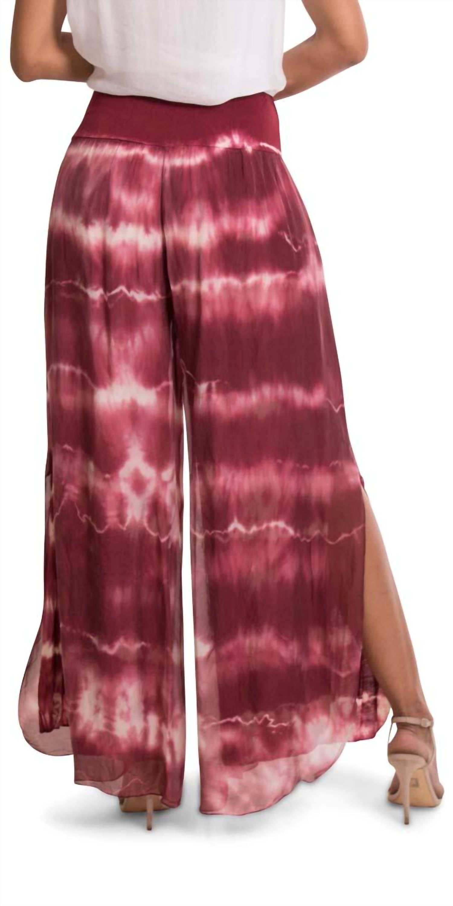 Gigi Moda - Jasmin Tie-dye Slit Wide Leg Pants