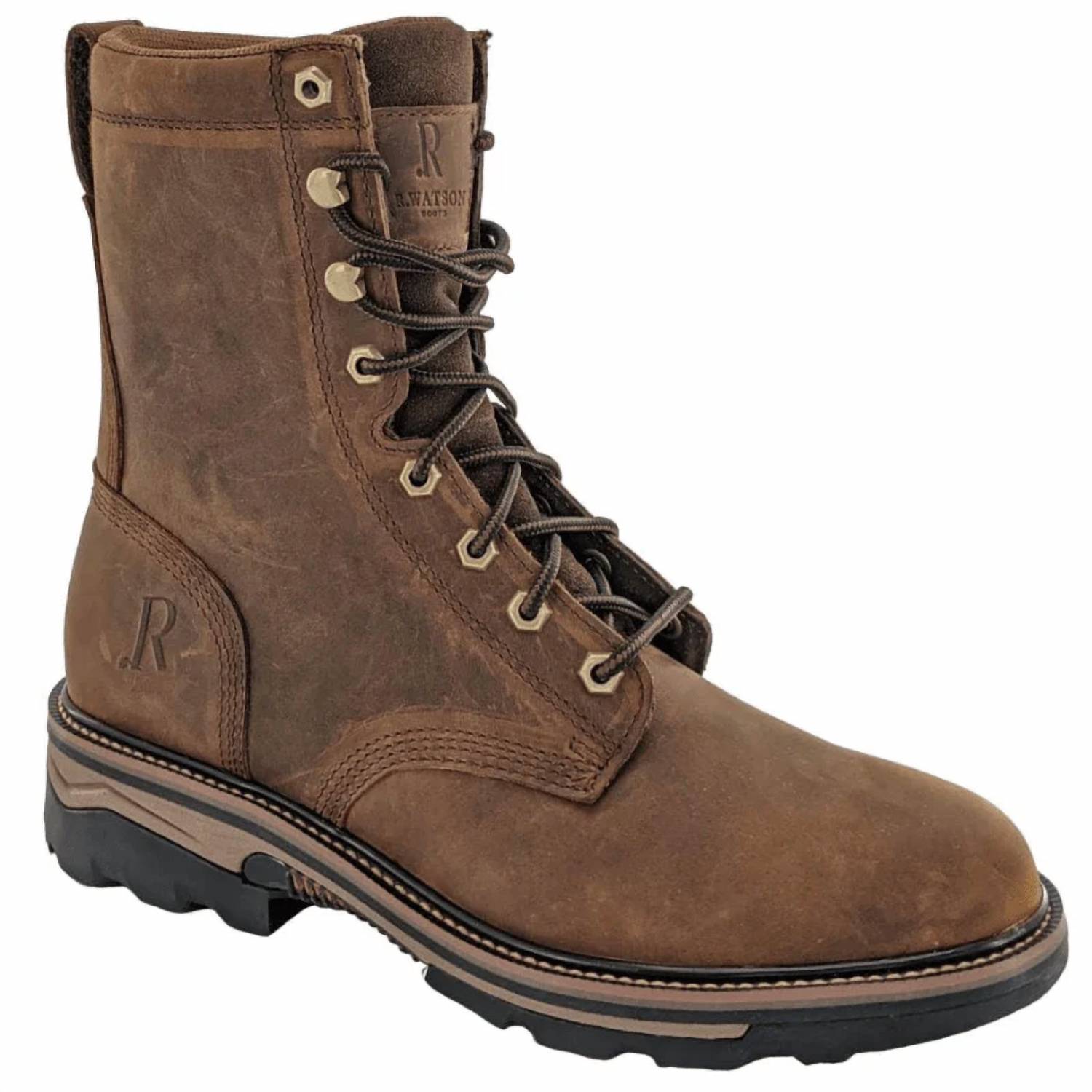 R Watson Boots - Men's Cowhide Lace Up Round Composite Toe Work Boots