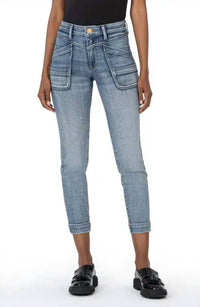 KUT FROM THE KLOTH Reese High Waist Crop Skinny Jeans in electric - women's jeans