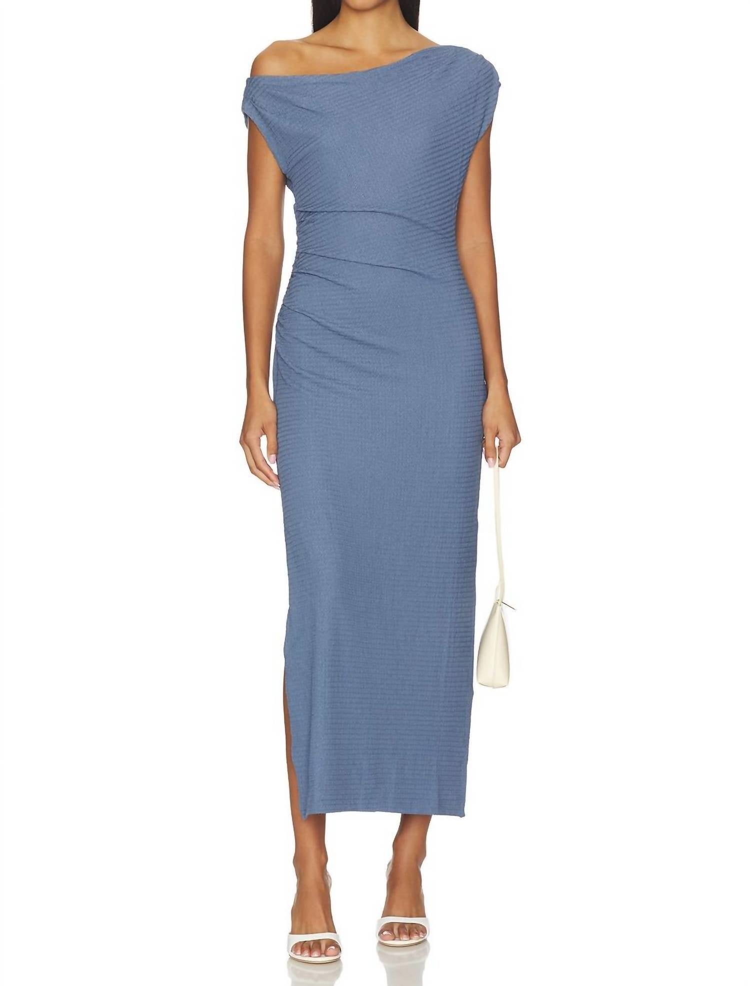 MINKPINK Freya Asymmetrical Dress in steel blue - women's dress
