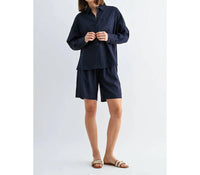 Fun 2 Fun - High-waist Linen Shorts