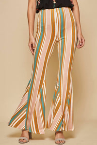 Andree By Unit - Striped Bell Bottom Pants