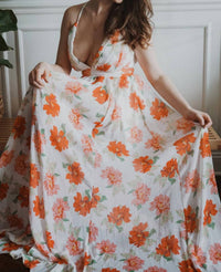 The Clothing Company - Front Pleats Detail Maxi Flower Dress