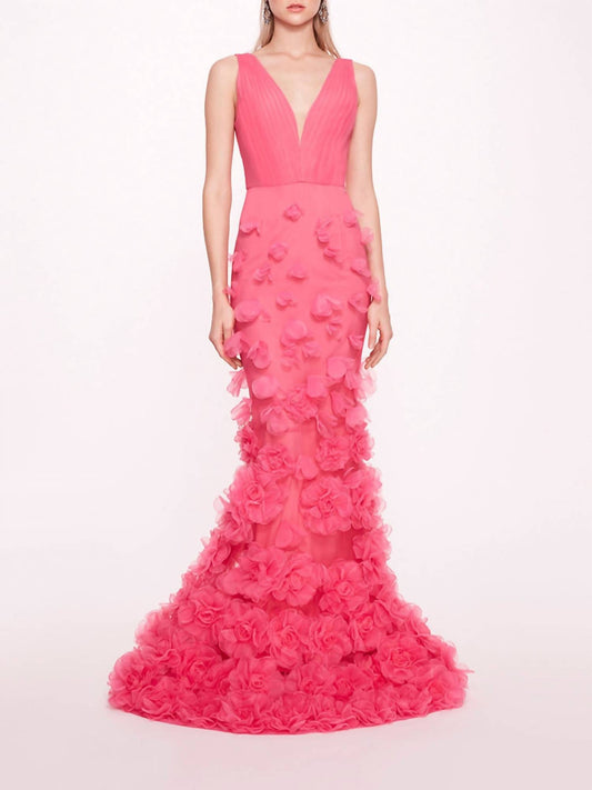 Marchesa - Tulle Rosette Gown