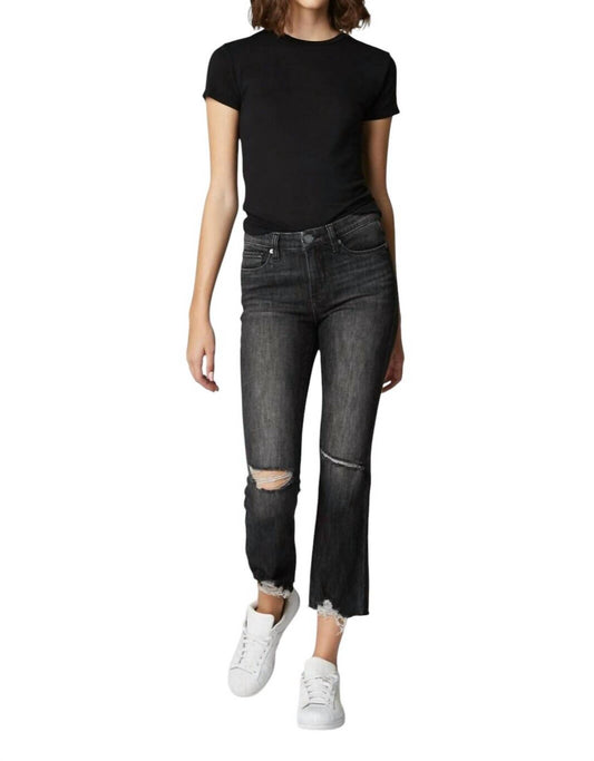 Blanknyc - The Varick Cropped Flare Distressed Jean