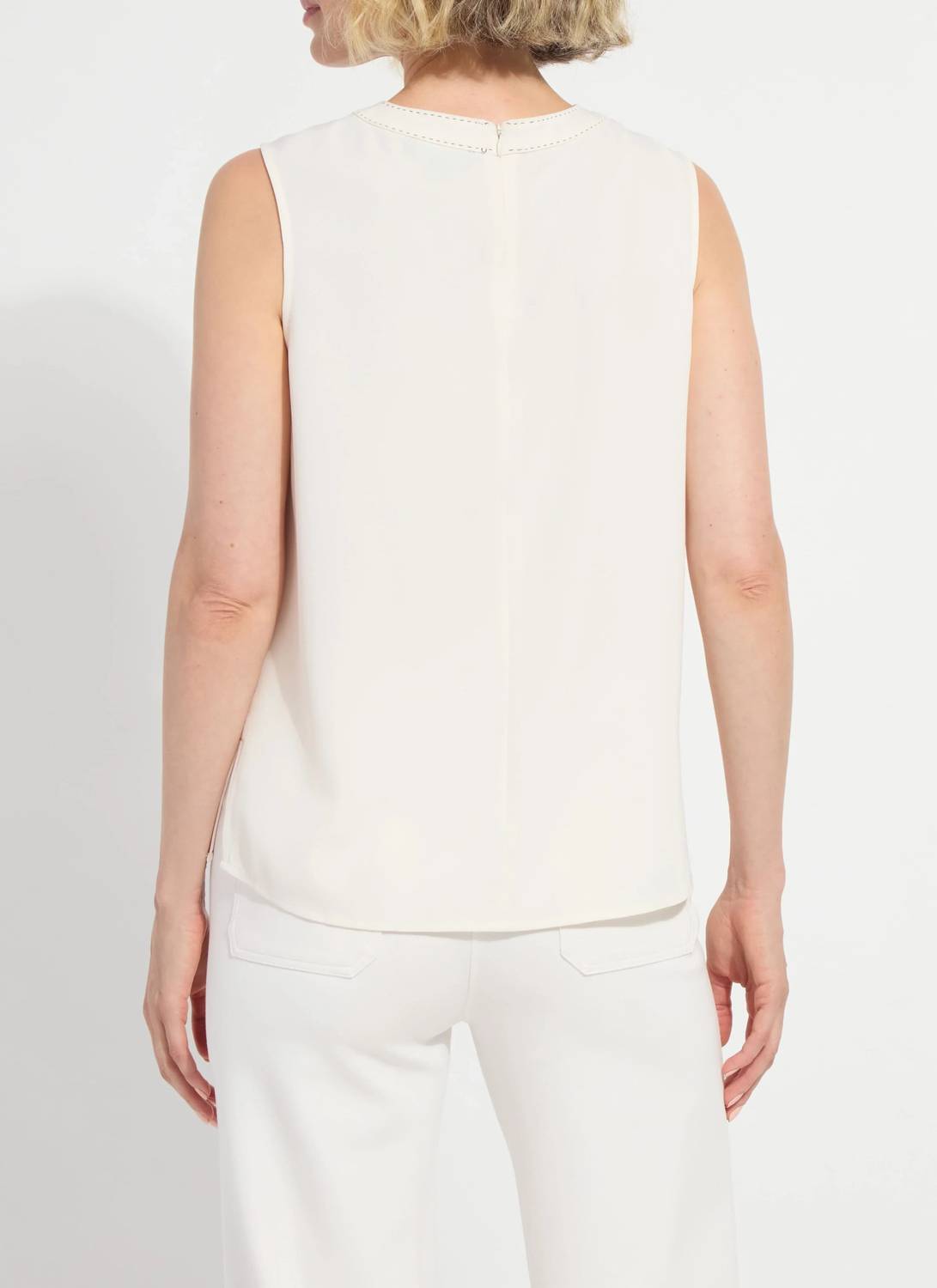 Lysse - Kavita Crew Neck Contrast Stitching Shell Top