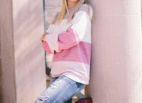 Hem & Thread - Color Block Striped Knit Sweater