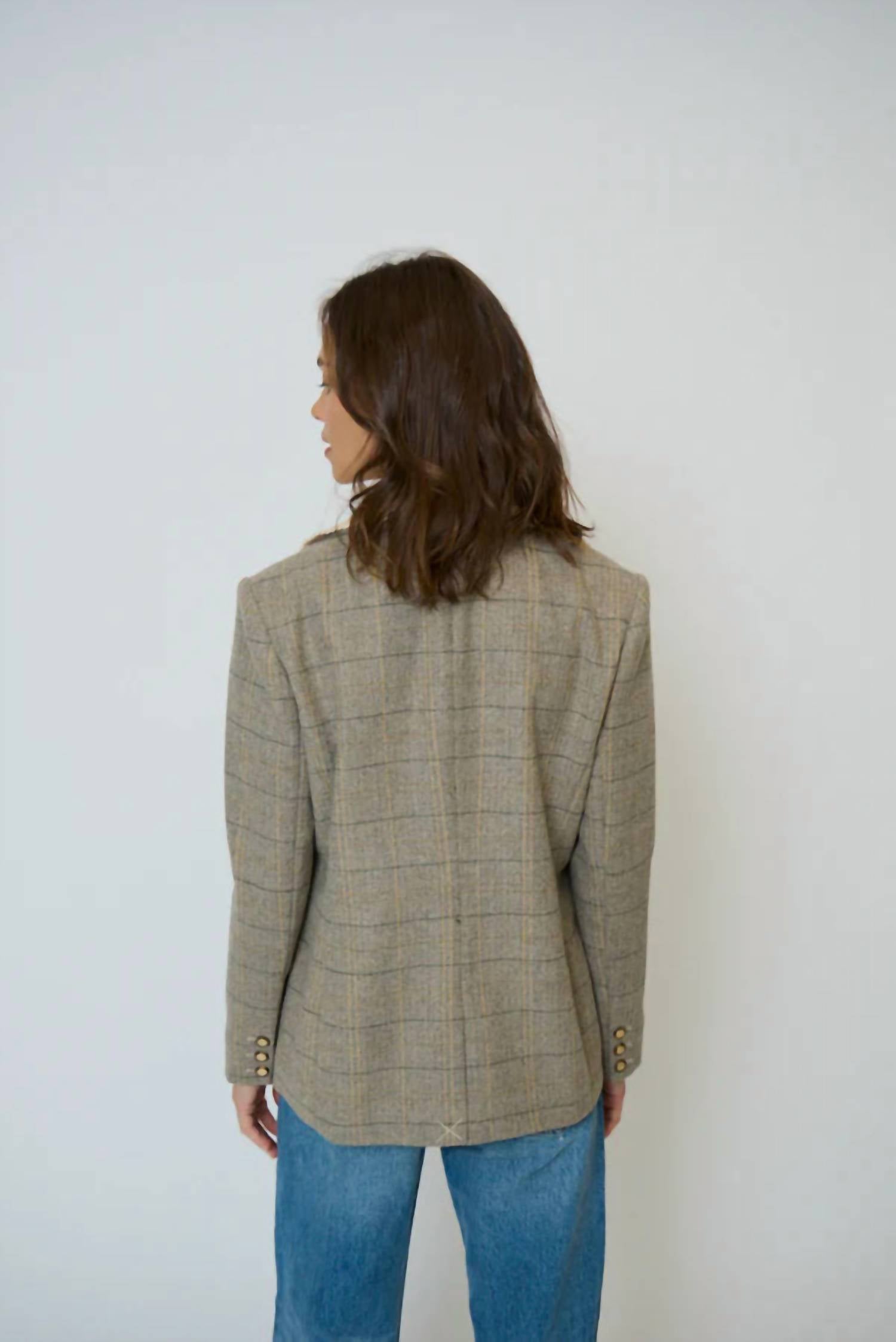 Central Park West - Cable Inset Plaid Blazer