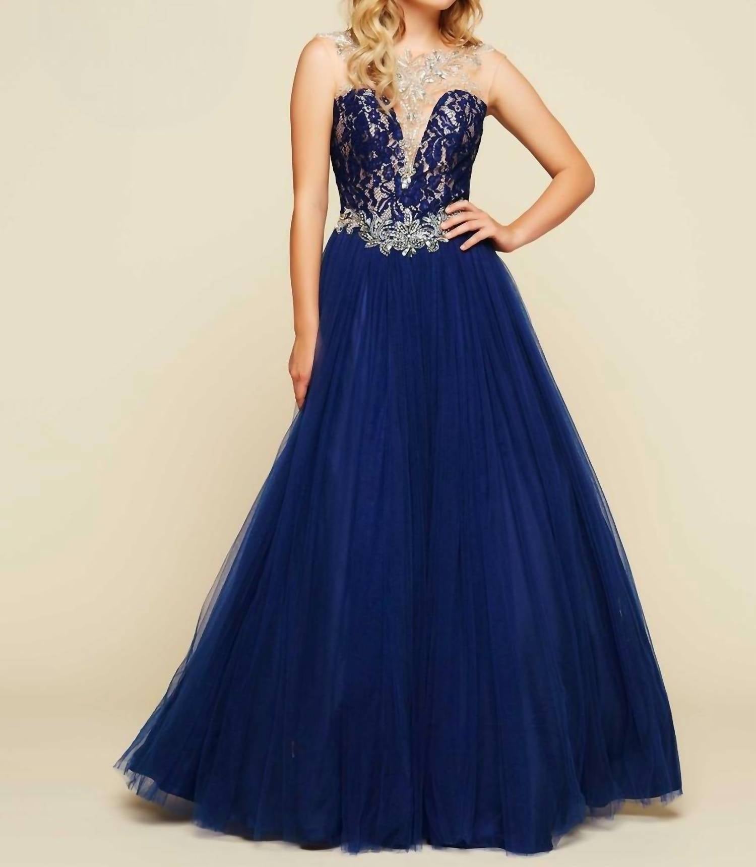 Mac Duggal - Ball Gown with Illusion