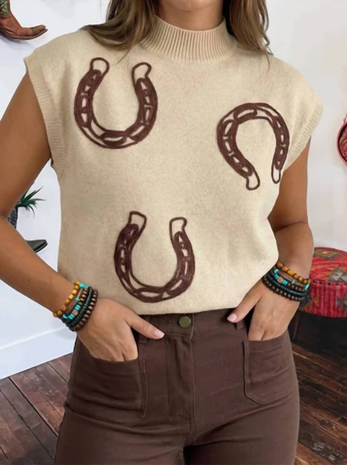 66Disco - Horseshoe Mock Neck Top
