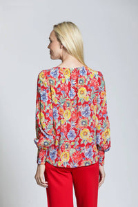 Apny - Smocked Cuff Pullover Blouse