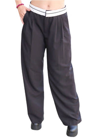 Signature8 - Contrast Foldover Waist Pants