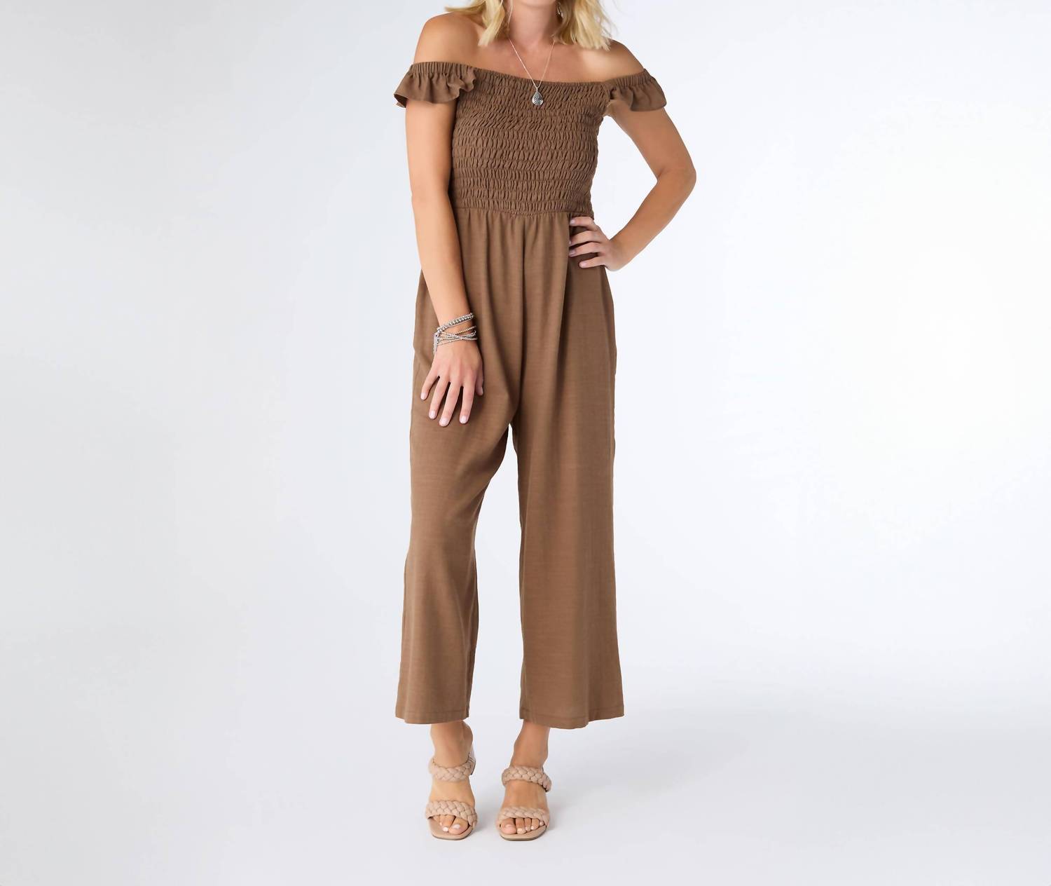 Coco + Carmen - Kohde Wide Leg Smocked Jumpsuit