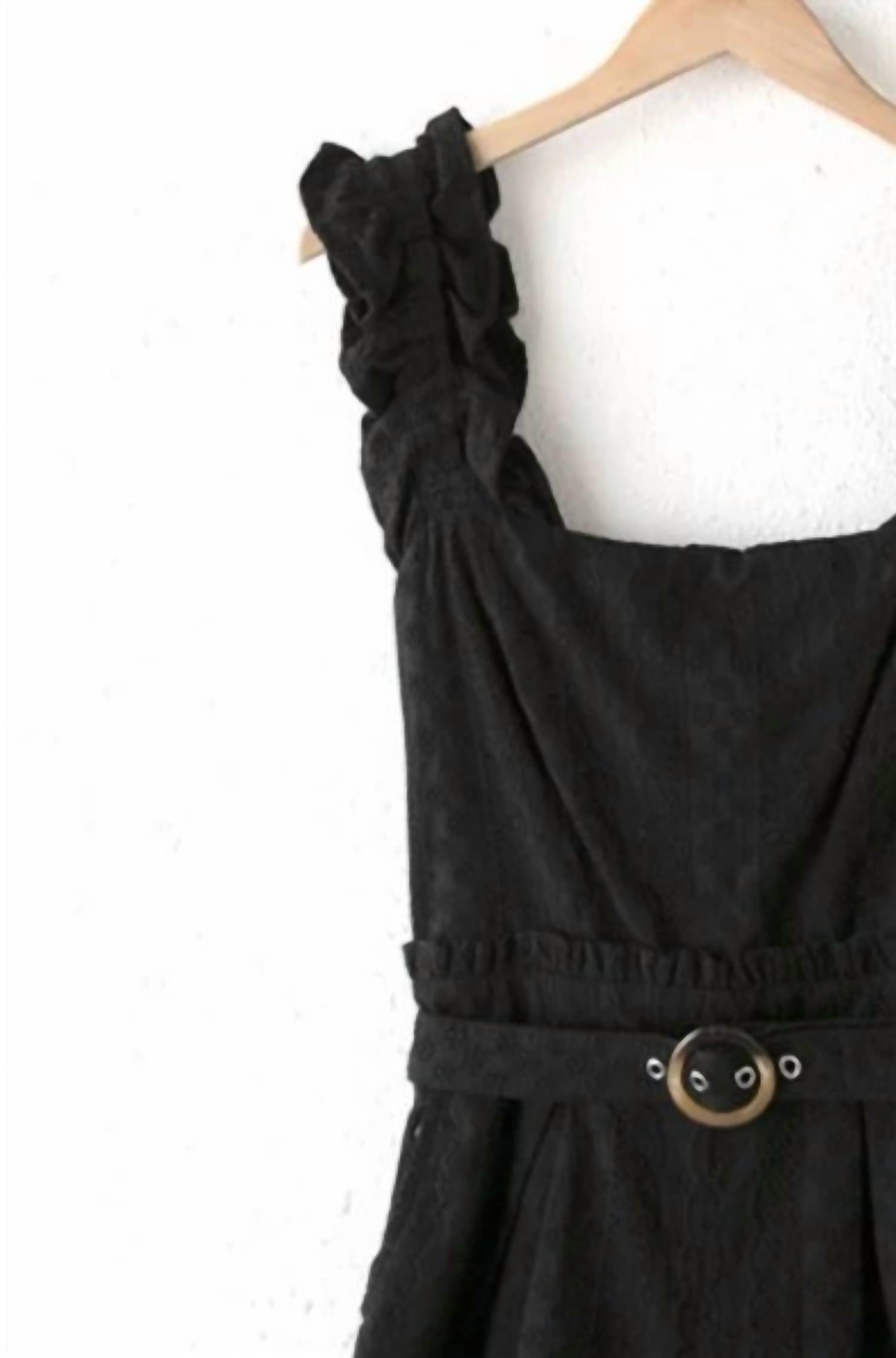 Greylin - Sandi Embroidered Eyelet Scrunchie Strap Romper