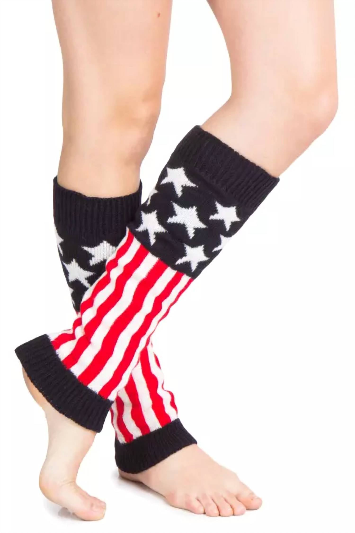 three bird nest Old Gloryana American Flag Leg Warmers in blue - women's accessory