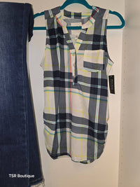 New York Laundry - Women Plaid Henley Top