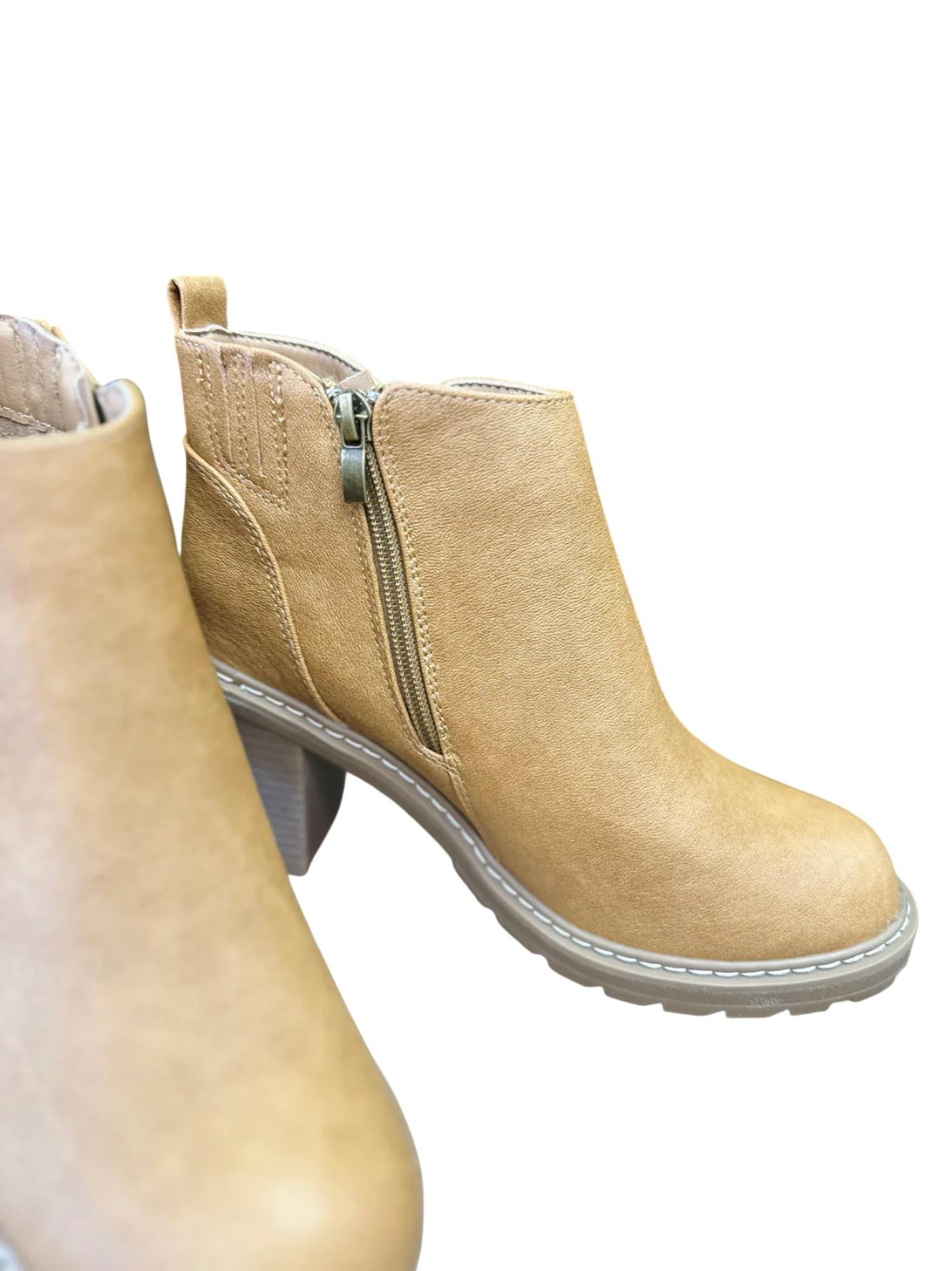 Corkys Footwear Women's Rocky Top Bootie Shoe in camel - women's shoe - detail view