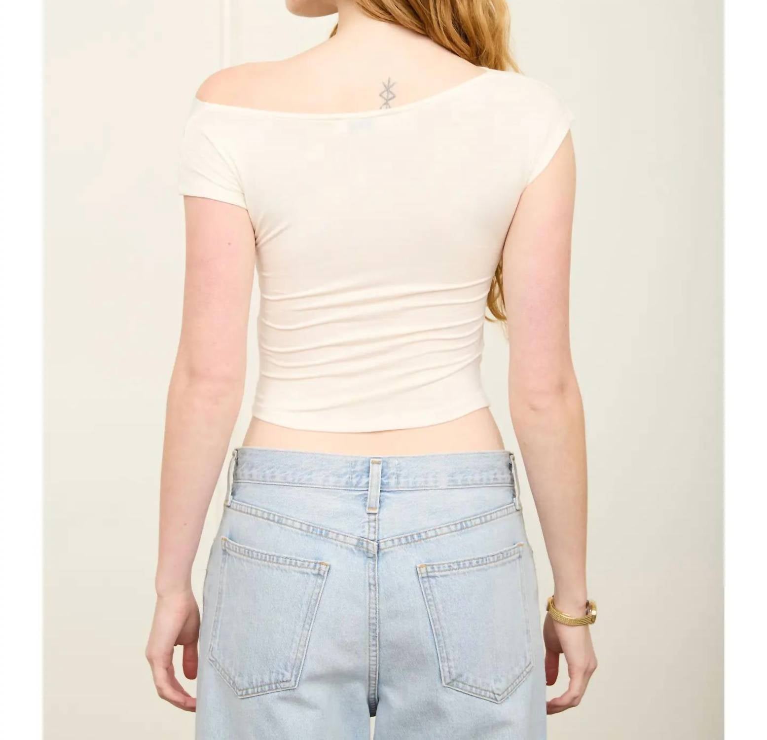 The Workshop - Asymmetrical Wrap Neckline Knit Top