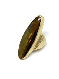 Heather Benjamin Jewelry - Long Oval Tiger Iron Ring