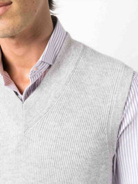 Brunello Cucinelli Natural Cashmere Sweater in pebble - men's sweater - alternate view