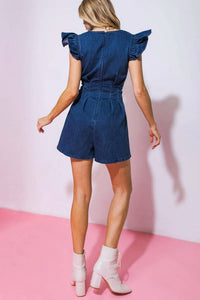 Flying Tomato - Marajo Washed Denim Romper