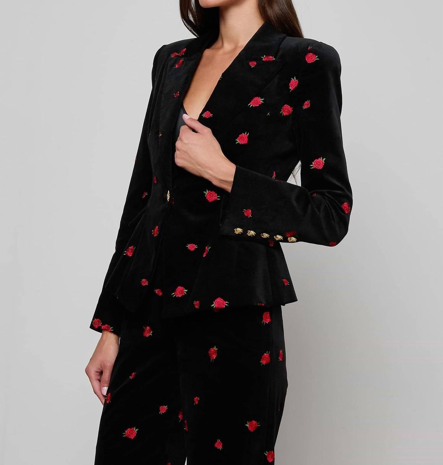 L'Agence - Kaisley Velvet Blazer