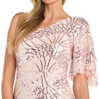 R&M Richards - One-shoulder Sequin Starburst Gown