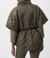 Joseph Ribkoff - Quilted Nylon Shawl Neck Boxy Vest