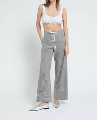Ottod'Ame - Linen Palazzo Trousers Striped Pants