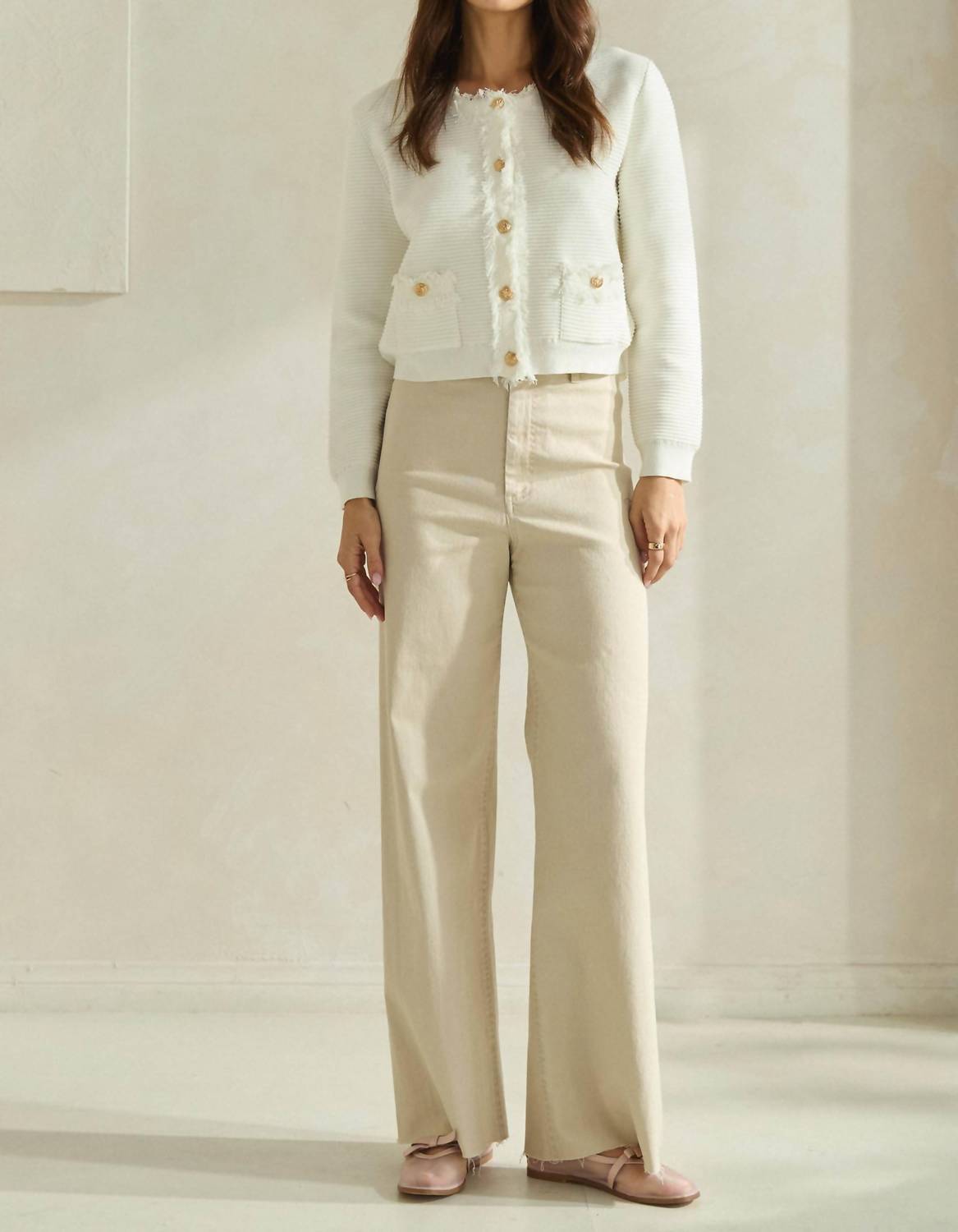 Able - Frayed Edge Cardigan Jacket