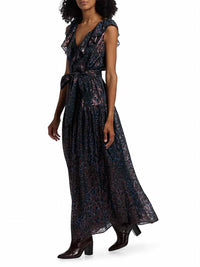 Marie Oliver - Francine Metallic Silk Maxi Dress