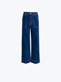 Vilagallo Women's Wide Leg Jeans in denim medio - women's jeans