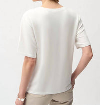 Joseph Ribkoff - Front Print Straight T-shirt With Rhinestones Top