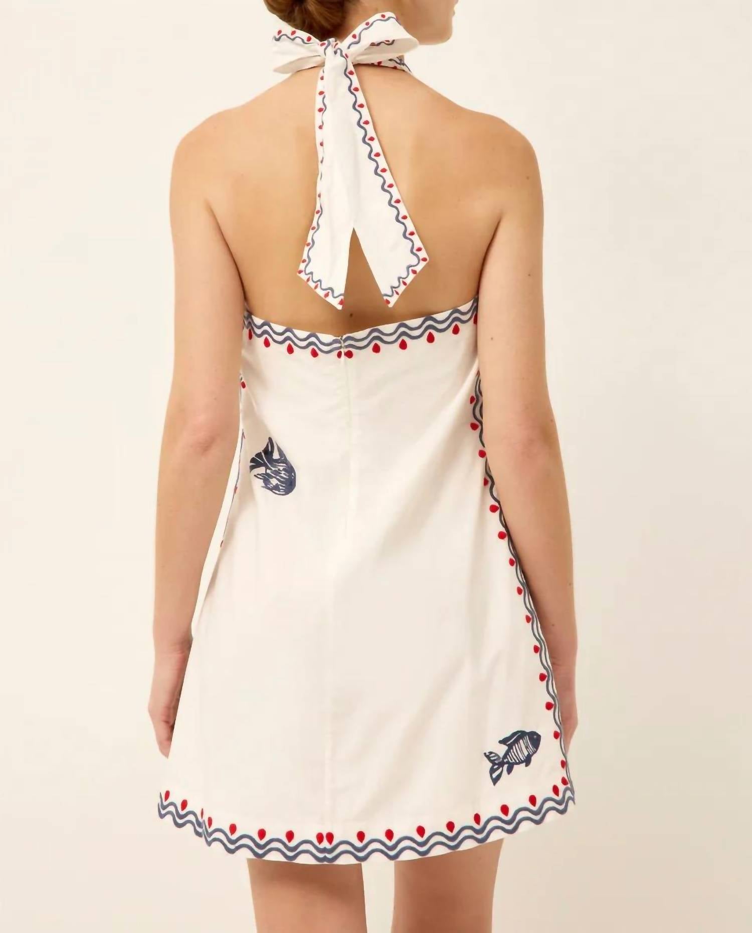 Marie Oliver - Patti Halter Tie-neck Mini Dress