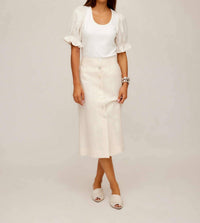 Fifteen Twenty - Tamra Contrast Poof Sleeve Top