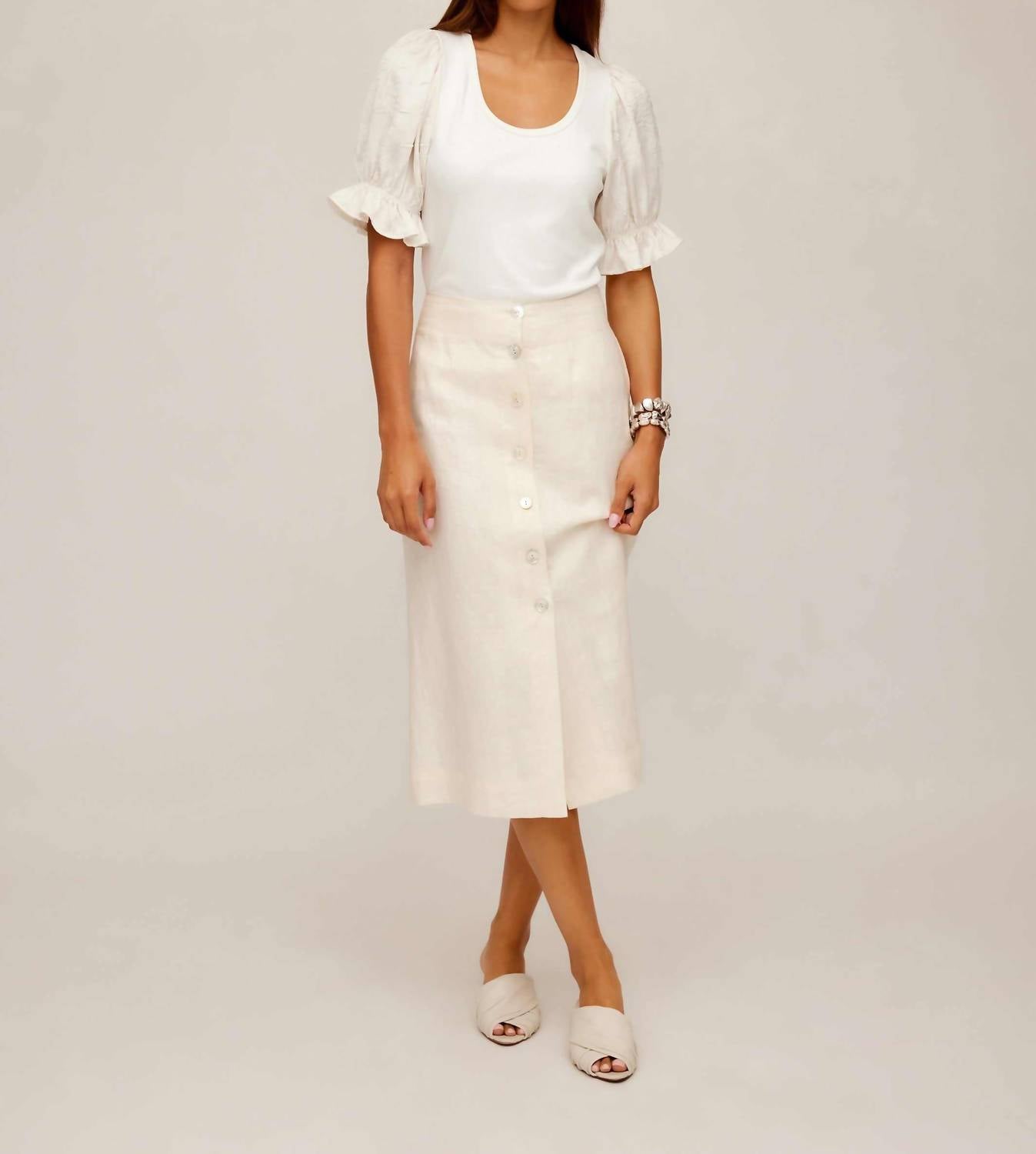 Fifteen Twenty - Tamra Contrast Poof Sleeve Top