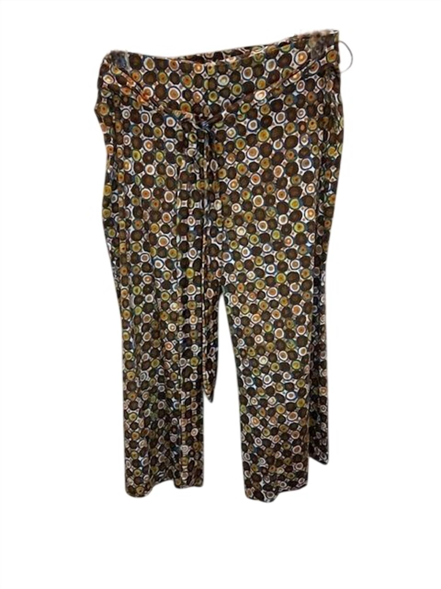 Central Falls Co. Women Circle Design Gaucho Trousers in multi - women's pants