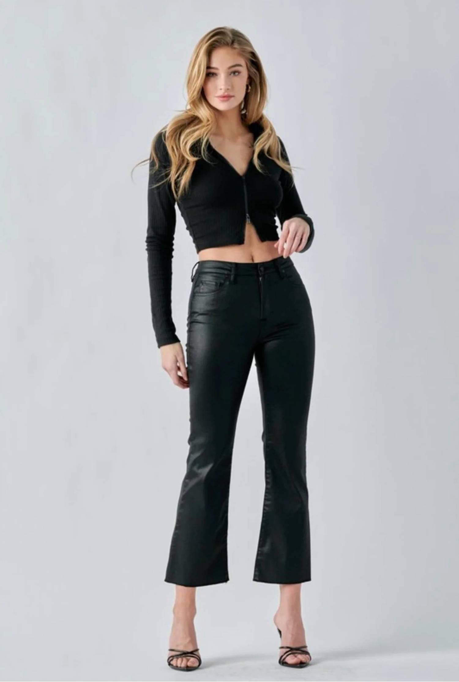 Hidden - Happi High Rise Crop Flare Jeans