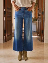 Frank & Eileen Women's Galway Wide Leg Jean in blue wash - women's pants - alternate view