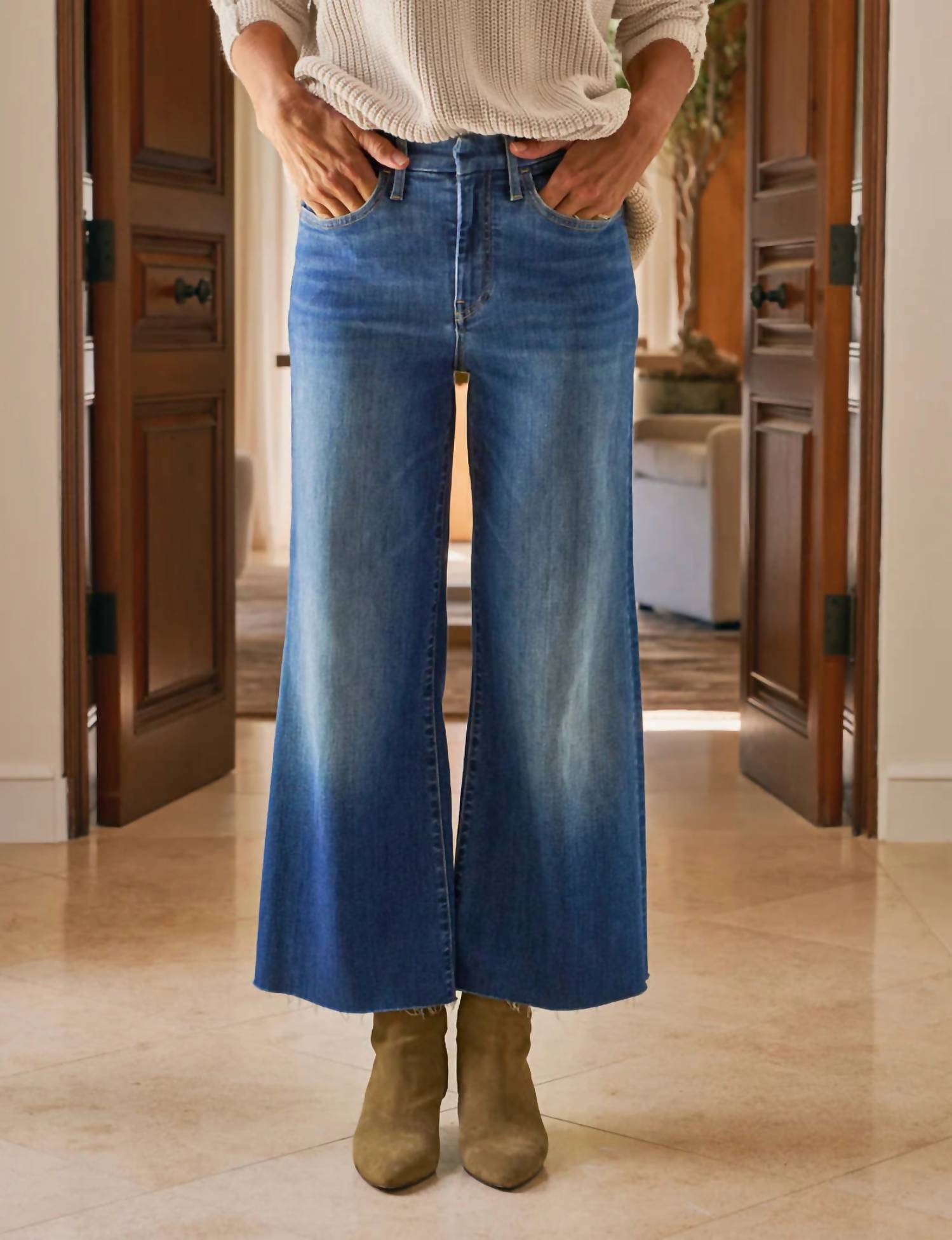 Frank & Eileen Women's Galway Wide Leg Jean in blue wash - women's pants - alternate view