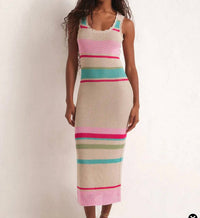 Z Supply - Women's Ibiza Stripe Crochet Sweater Midi Dress
