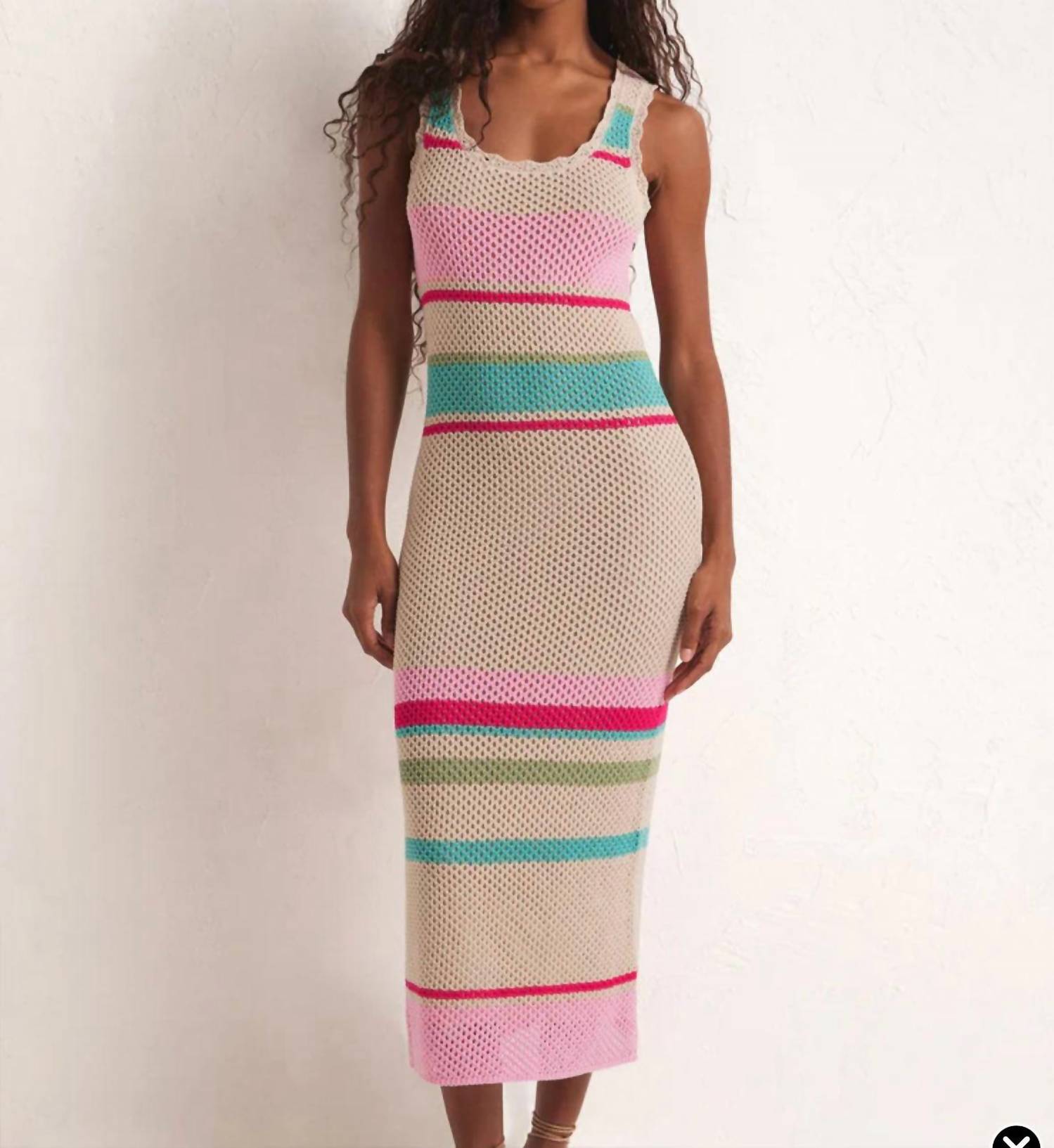 Z Supply - Women's Ibiza Stripe Crochet Sweater Midi Dress