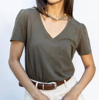 Bobi - V-neck Raglan Short Sleeve Tee