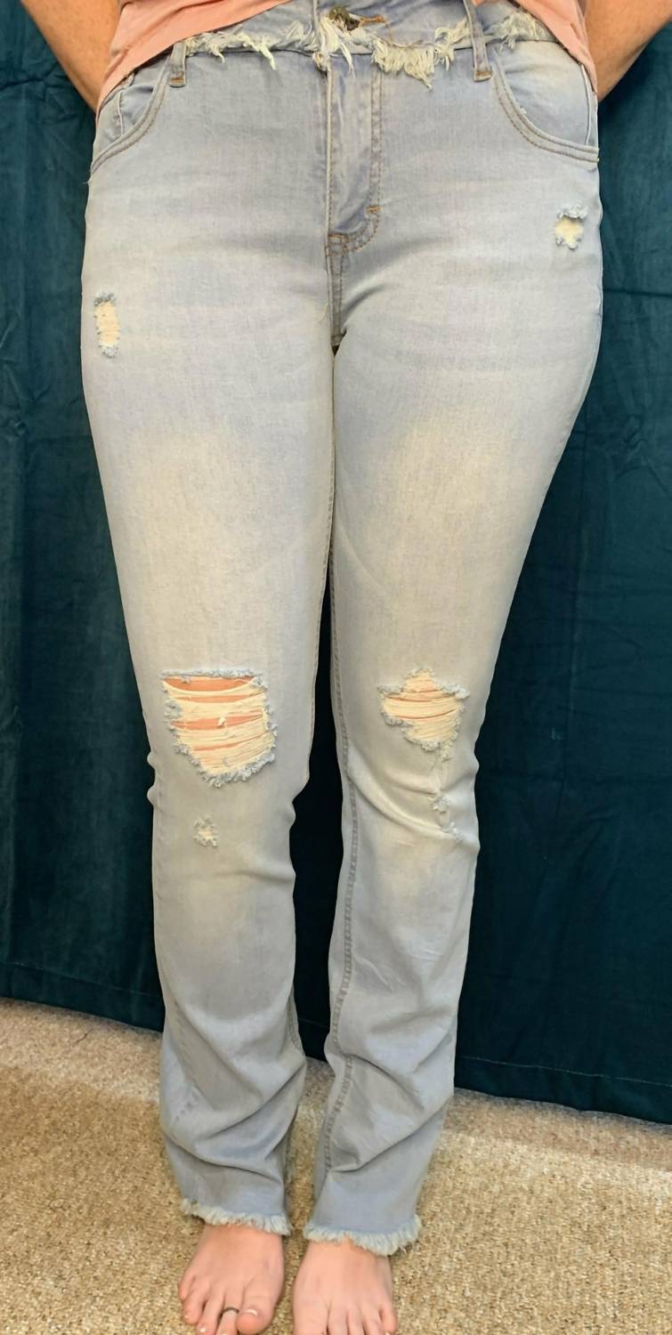 Frayed/Split Hem Jean