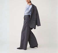 Suncoo Jonas Full Leg Soft Pleated Trousers in grey 1 - women's pants - alternate view