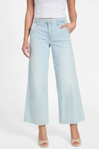 Guess Zoya Cropped Wide-leg Jeans in nuage light - women's jeans